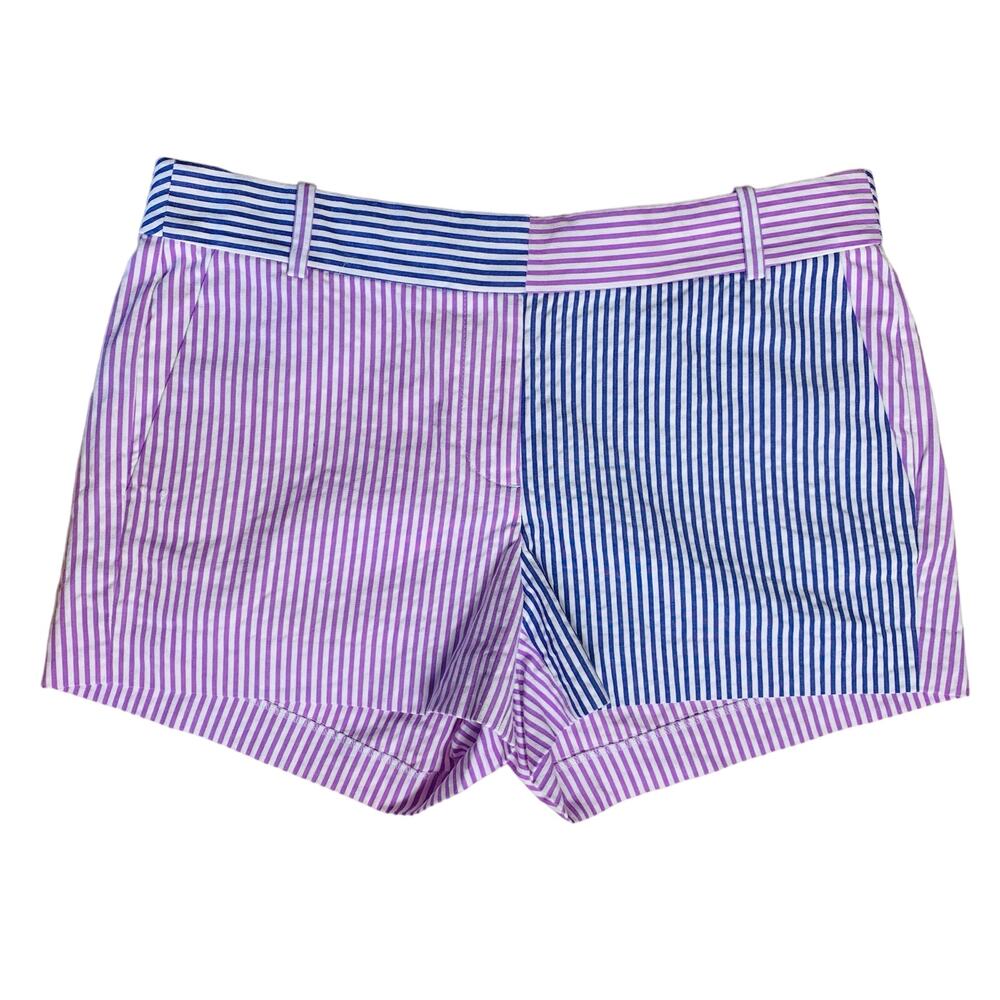 J. Crew Purple Mixed Stripe Shorts Size 4 - Picture 1 of 5